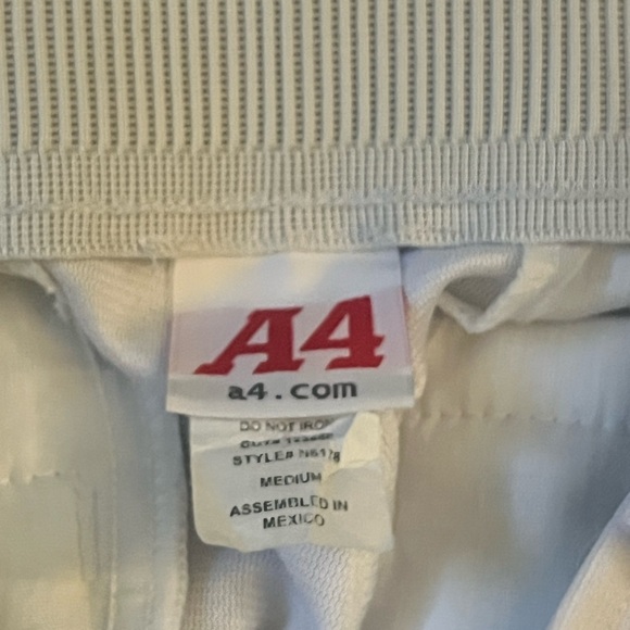 White tapered baseball pants with black piping (Tweeners). - Picture 3 of 3